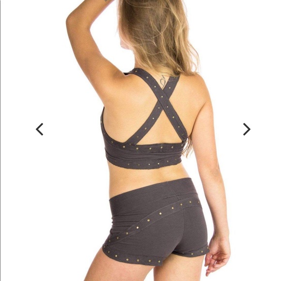 MahaDevi Design Organic Cotton & Bamboo Artemis Booty Shorts, charcoal - Picture 7 of 8